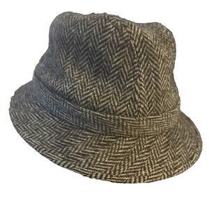 Vintage Dorfman Pacific Scala Classico‎ Grey Dress Medium Hat Wool Herringbone